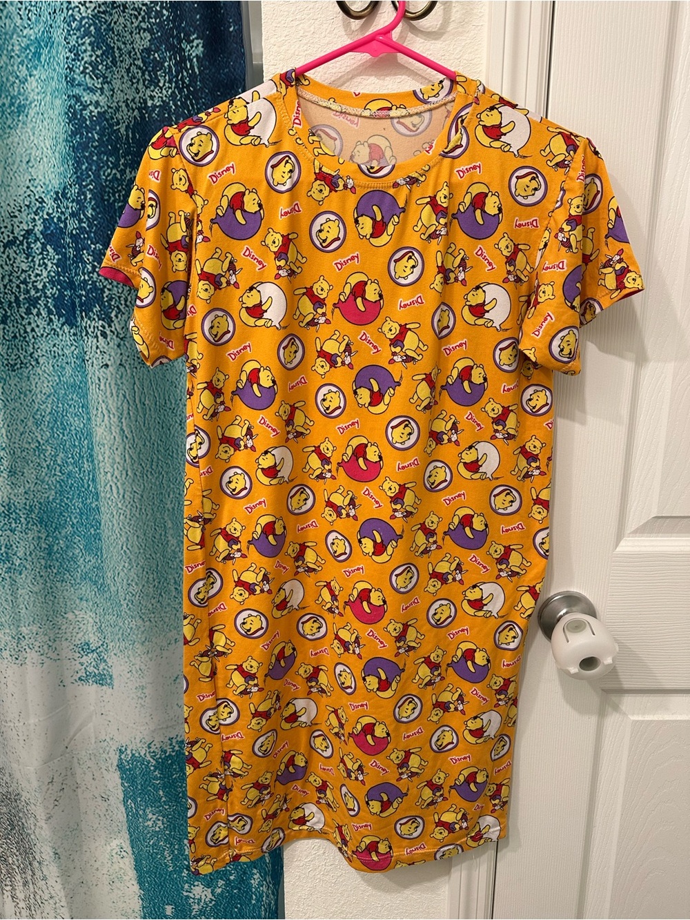 Yellow Winnie the Pooh Short Sleeve Pajama Dress